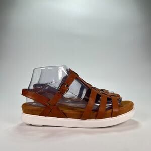 Bamboo Brown Leather Casual Buckle Straps Gladiator Strappy Sandals Women's Sz 8